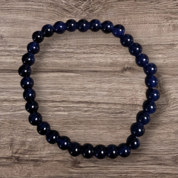 🩷3 for $15: Set of 5 4mm Infinity Stretchy Bracelets, Navy & Gold Tone, New - Picture 7 of 9